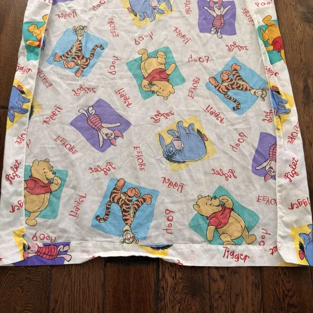 Disney Winnie the Pooh 1996 Crib Sheet 1 Fitted End 1 Flat Tigger Eeyore VTG
